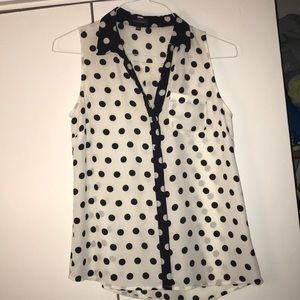 The Limited Sleeveless Polka Dot Blouse